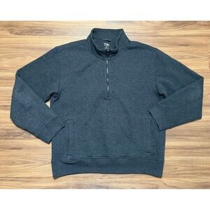 YPB Abercrombie Mens Gray Quarter Zip Ribbed Pullover Sweatshirt Size M